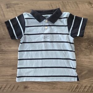 Vintage 2009 Gymboree Boy's Blue Short Sleeve Striped Polo Shirt Size 2T